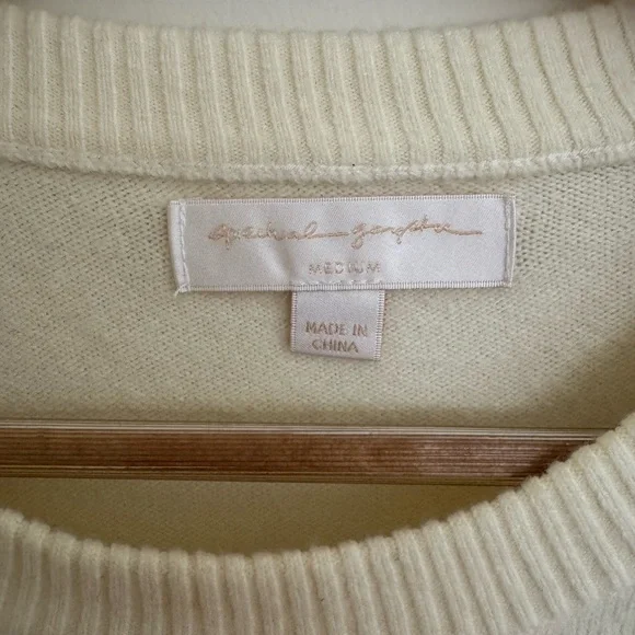 Spiritual Gangster cream and lavender Heart Sweater medium - Picture 3 of 7